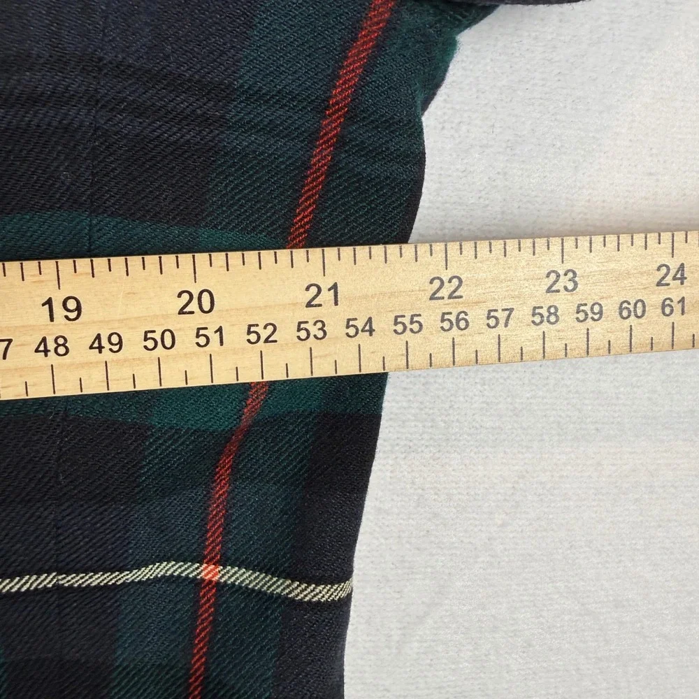 Fruhauf New York Mens Plaid Blazer Large Green Navy Tartan Gold Crest Buttons